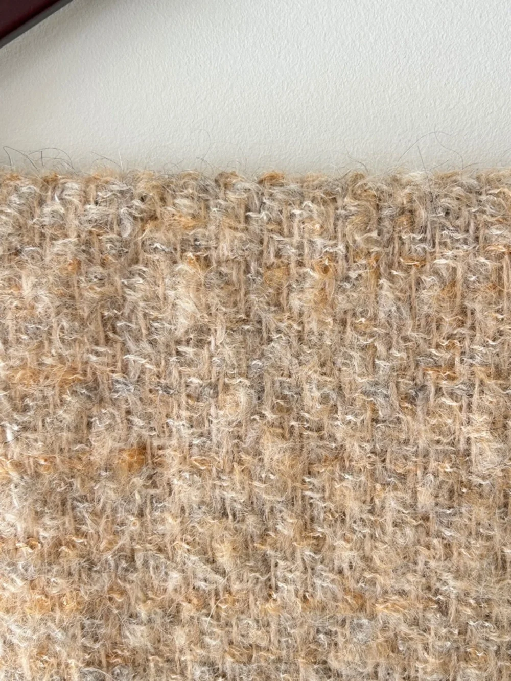 Vintage Handmade Fuzzy Mohair Oversized Scarf